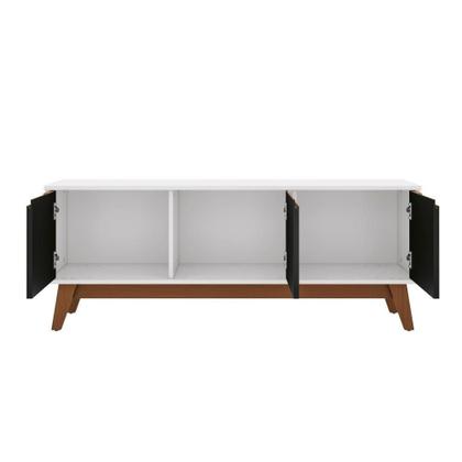 Imagem de Rack Kappesberg 3 Portas Branco/preto Fosco 136 Cm