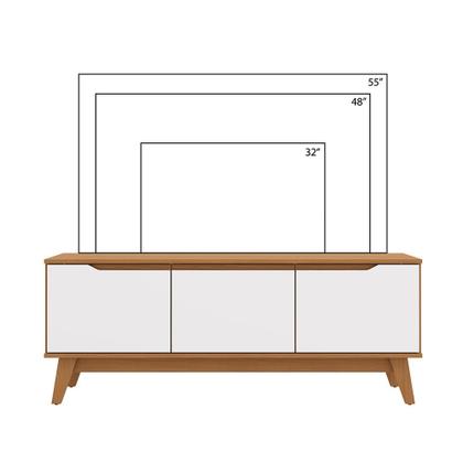 Imagem de Rack Kappesberg 3 Portas Canela/Branco 136cm