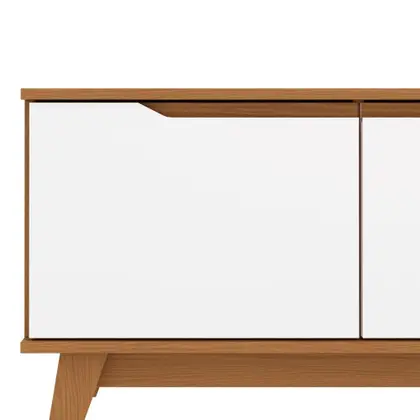 Imagem de Rack Kappesberg 3 Portas Canela/Branco 136cm