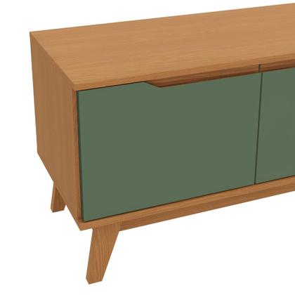 Imagem de Rack Kappesberg 3 Portas Canela/Verde 136cm