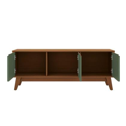 Imagem de Rack Kappesberg 3 Portas Canela/Verde 136cm