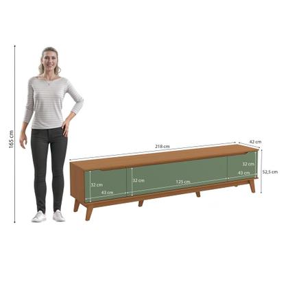 Imagem de Rack Kappesberg 3 Portas Canela/Verde 218cm