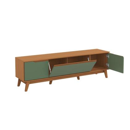Imagem de Rack Kappesberg 3 Portas Canela/Verde Oliva 180cm