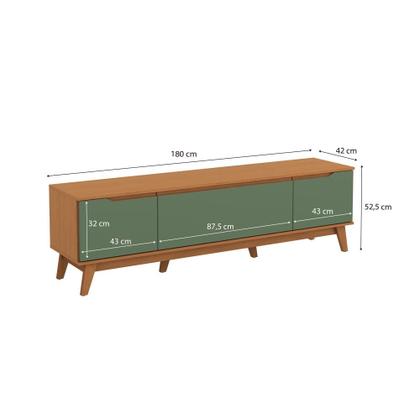 Imagem de Rack Kappesberg 3 Portas Canela/Verde Oliva 180cm