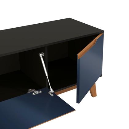 Imagem de Rack Kappesberg 3 Portas Preto Fosco/Azul Profundo 180cm