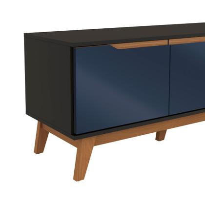 Imagem de Rack Kappesberg 3 Portas Preto Fosco/Azul Profundo 180cm