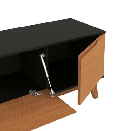 Imagem de Rack Kappesberg 3 Portas Preto Fosco/Canela 180cm