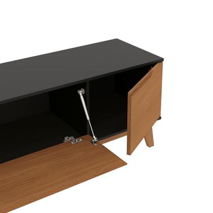Imagem de Rack Kappesberg 3 Portas Preto Fosco/Canela 218cm
