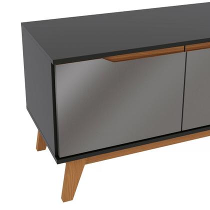Imagem de Rack Kappesberg 3 Portas Preto Fosco/Chumbo 136cm