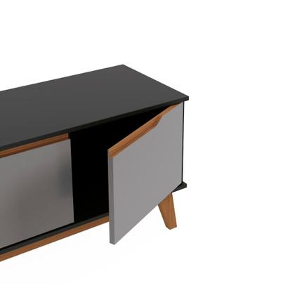 Imagem de Rack Kappesberg 3 Portas Preto Fosco/Chumbo 136cm