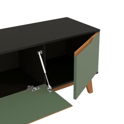 Imagem de Rack Kappesberg 3 Portas Preto Fosco/Verde Oliva 180cm