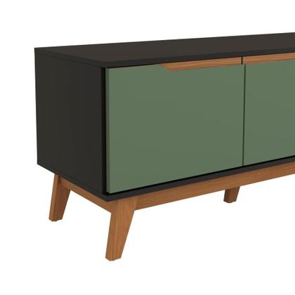 Imagem de Rack Kappesberg 3 Portas Preto Fosco/Verde Oliva 180cm