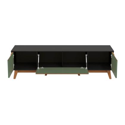 Imagem de Rack Kappesberg 3 Portas Preto Fosco/Verde Oliva 180cm