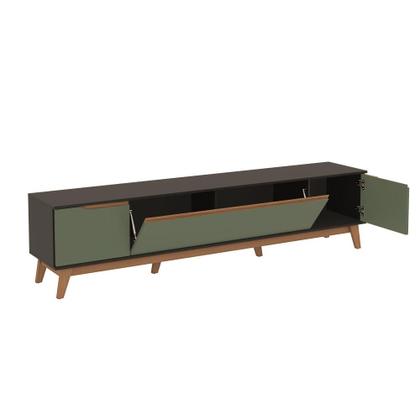 Imagem de Rack Kappesberg 3 Portas Preto Fosco/Verde Oliva 218cm