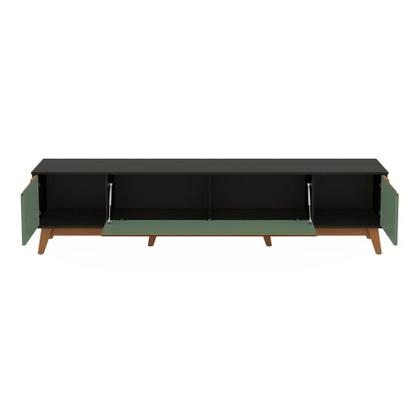 Imagem de Rack Kappesberg 3 Portas Preto Fosco/Verde Oliva 218cm