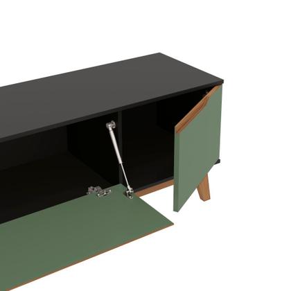 Imagem de Rack Kappesberg 3 Portas Preto Fosco/Verde Oliva 218cm