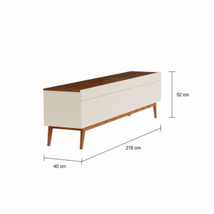 Rack Kingston I 3 GV Off White com Freijó Touch 218 cm - Mobly Imagem de Rack Kingston I 3 GV Off White com Freijó Touch 218 cm