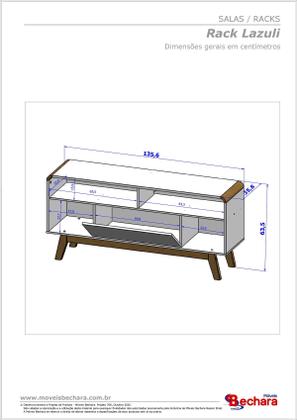 Imagem de Rack Lazuli P/ Tvs até 55'' 4 Nicho 1 Prateleira Branco Bechara 