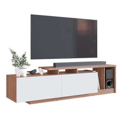 Rack Linea 2 PT Montana e Branco 162 cm - Modern Imagem de Rack Linea 2 PT Montana e Branco 162 cm