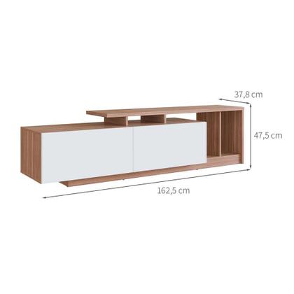 Rack Linea 2 PT Montana e Branco 162 cm - Modern Imagem de Rack Linea 2 PT Montana e Branco 162 cm