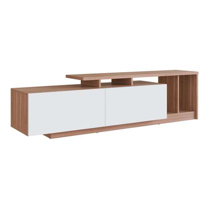 Rack Linea 2 PT Montana e Branco 162 cm - Modern Imagem de Rack Linea 2 PT Montana e Branco 162 cm