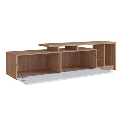 Rack Linea 2 PT Montana e Branco 162 cm - Modern Imagem de Rack Linea 2 PT Montana e Branco 162 cm