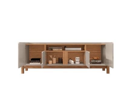 Imagem de Rack Lizz 170cm 4 Portas e Prateleiras Off White Cedro
