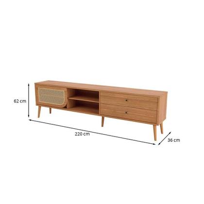 Rack Loren 1 PT 2 GV Freijo 220 cm - Dalla Costa Imagem de Rack Loren 1 PT 2 GV Freijo 220 cm