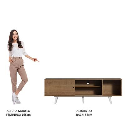Imagem de Rack Madesa Dubai para TV até 65 Polegadas com Pés - Rustic/Branco
