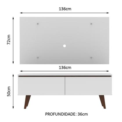 Imagem de Rack Madesa Le Mans e Painel para TV até 55 Polegadas 2 Portas