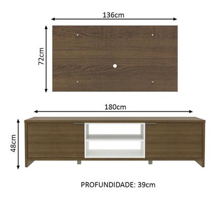 Imagem de Rack Madesa Metz e Painel para TV até 55 Polegadas