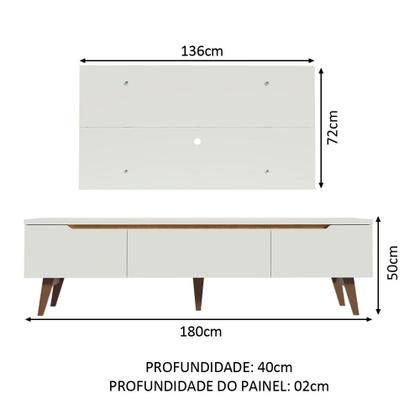 Imagem de Rack Madesa Reims e Painel para TV até 55 Polegadas 2 Portas e 1 Gaveta