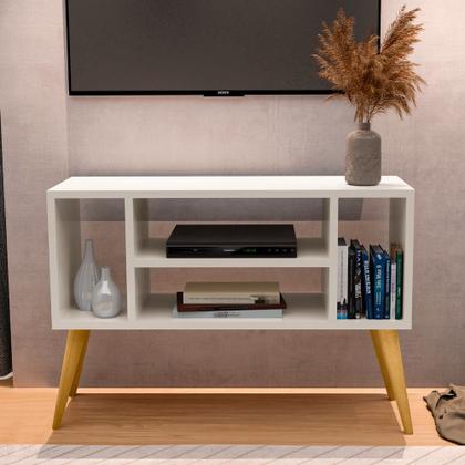 Imagem de Rack Miami 4 Nichos Aparador Buffet Organizador Off White