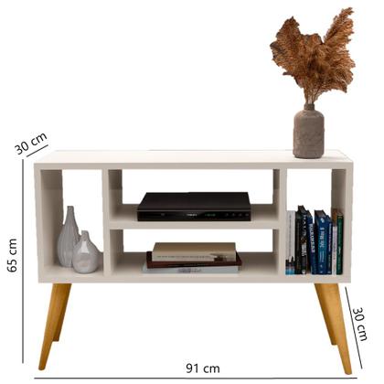 Imagem de Rack Miami 4 Nichos Aparador Buffet Organizador Off White