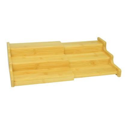 Imagem de Rack Organizador Extensível de Bambu Natural Potes Tempero