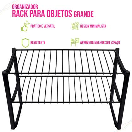 Imagem de Rack Organizador Grande Multiuso para Armário ou Bancada Aramado