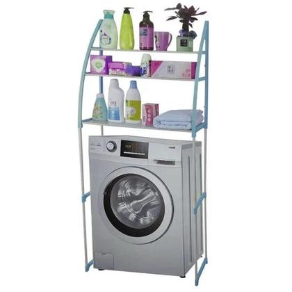 Imagem de Rack organizador multiuso 3 prateleiras lavanderia banheiro cozinha sobre máquina portátil