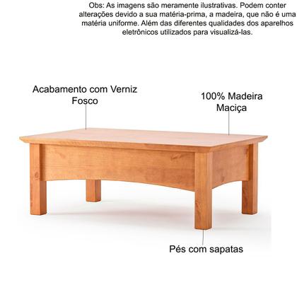 Imagem de Rack p/ TV 60 Polegadas e Mesa de Centro 100% Madeira Bella