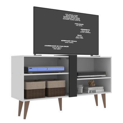 Imagem de Rack P/ TV Até 43" Duque com Duas Prateleiras - Cor Branco com Preto