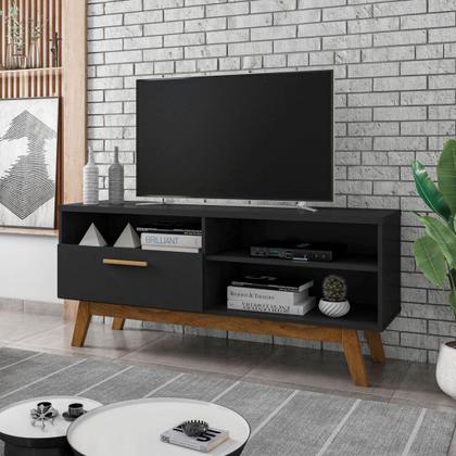 Imagem de Rack Paladio para TV de até 55 Polegadas Preto Fosco Bechara