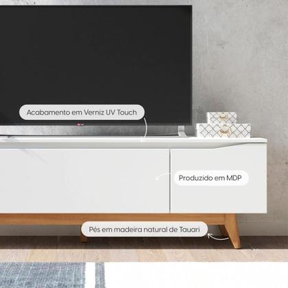 Imagem de Rack para Sala 219 cm Flynt Tv de até 75 Polegadas Natural c/ Off White Fosco Província