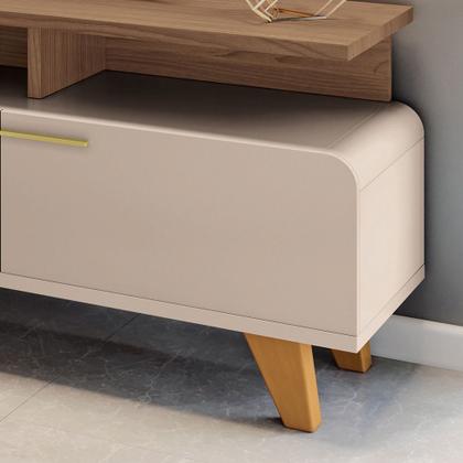 Imagem de Rack para Sala Bancada de TV 70 Pol 200cm Zuri 2.0 Castanho/Off White H01 - D'Rossi