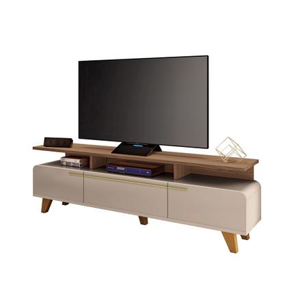 Imagem de Rack para Sala Bancada de TV 70 Pol 200cm Zuri 2.0 Castanho/Off White H01 - D'Rossi