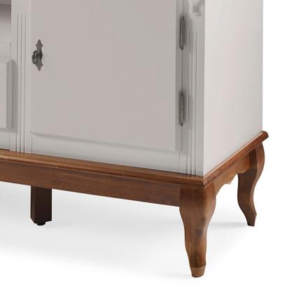 Imagem de Rack para Sala com Pés Luis XV 2 Gavetas 2 Portas de Madeira e Nicho 60503M Linz Móveis