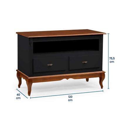 Imagem de Rack para Sala com Pés Luis XV 2 Gavetas e Nicho 60502 Linz Móveis