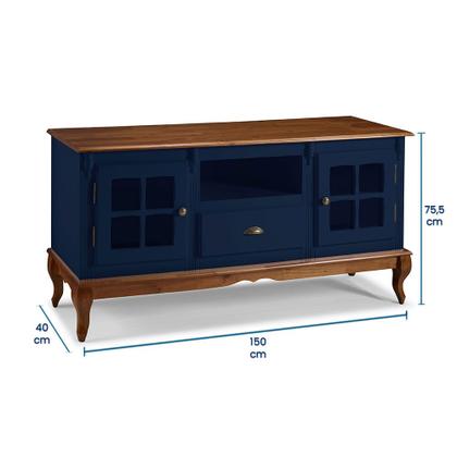 Imagem de Rack para Sala com Pés Luis XV 2 Portas 1 Gaveta e Nicho Hannover 60811