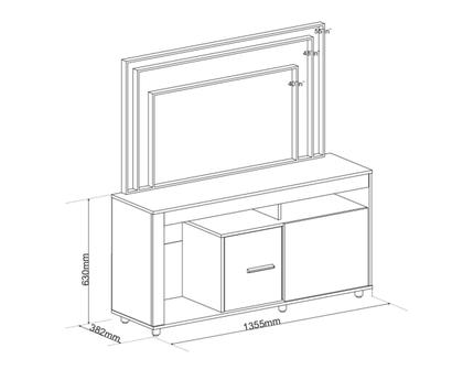 Imagem de Rack para Sala de Estar para TV até 40 Polegadas 2 Portas com 6 Pés Lavanda