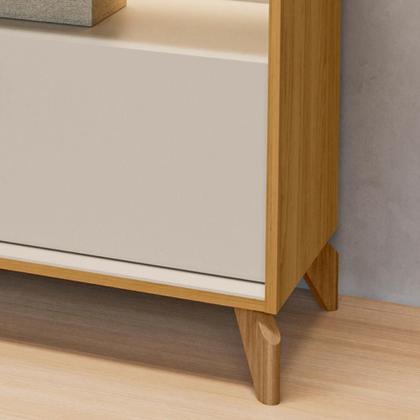 Imagem de Rack Para Sala de Estar TV 75 Pol Com LED 182cm Naomi L05 Tauari Off White Fosco - Lyam Decor