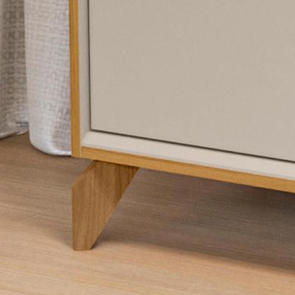 Imagem de Rack Para Sala de Estar TV 75 Pol Com LED 182cm Naomi L05 Tauari Off White Fosco - Lyam Decor