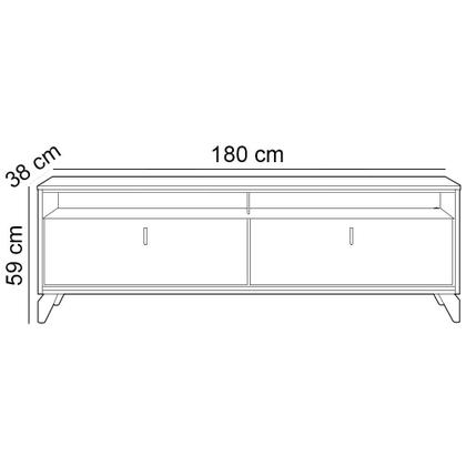 Imagem de Rack Para Sala de Estar TV 75 Pol Com LED 182cm Naomi L05 Tauari Off White Fosco - Lyam Decor